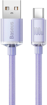 Kabel Baseus Crystal Shine Series Fast Charging Data Cable USB to Type-C 100 W 2 m Purple (CAJY000505) - obraz 2