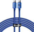 Kabel Baseus Crystal Shine Series Fast Charging Data Cable Type-C to Type-C 100 W 1.2 m Blue (CAJY000603) - obraz 1
