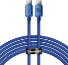 Kabel Baseus Crystal Shine Series Fast Charging Data Cable Type-C to Type-C 100 W 2 m Blue (CAJY000703) - obraz 1