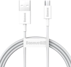 Kabel Baseus Superior Series Fast Charging Data Cable USB to Micro 2 A 1 m White (CAMYS-02) - obraz 1