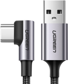 Kabel synchronizacyjny Ugreen US284 USB - Type-C Cable Angled Aluminum Braid 1 m Black (6957303859412) - obraz 3