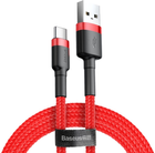 Kabel Baseus Cafule Cable USB For Type-C 2 A 3 m Red/Red (CATKLF-U09) - obraz 1