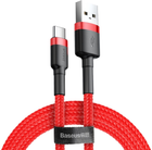 Kabel Baseus Cafule Cable USB For Type-C 2 A 3 m Red/Red (CATKLF-U09) - obraz 1