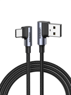 Kabel Ugreen US176 Angled USB 2.0 to Angled USB Type-C Cable Nickel Plating Aluminum Shell 3 A 2 m Black (6957303828579) - obraz 1