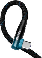 Kabel Baseus MVP 2 Elbow-shaped Fast Charging Data Cable USB to Type-C 100 W 1 m Black/Blue (CAVP000421) - obraz 4