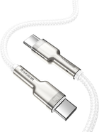 Kabel Baseus Cafule Series Metal Data Cable Type-C to Type-C 100 W 1 m White (CATJK-C02) - obraz 3