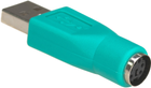 Adapter Akyga USB Type-A - PS/2 M/F Green (5901720131201) - obraz 1