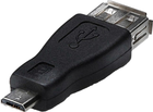 Адаптер Akyga USB Type-A - micro-USB F/M Black (5901720130396) - зображення 1