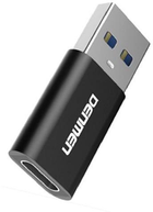 Adapter Denmen USB Type-A - USB Type-C Black (6973224872415) - obraz 1