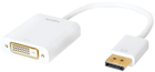 Адаптер LogiLink DisplayPort 1.2 - DVI (Active Type) White (4052792032765) - зображення 1