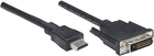 Adapter Techly HDMI - DVI-D M/M 1.8 m Black (8057685304611) - obraz 1