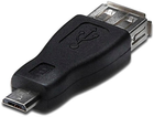 Kabel adapter Akyga USB Type-A - micro-USB F/M 0.23 m Black (5901720132345) - obraz 1