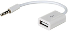 Kabel adapter Akyga USB Type-A - miniJack F/M 0.15 m White (5901720131966) - obraz 1