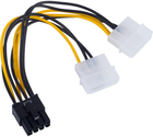 Кабель адаптер Akyga 2 x Molex - PCI-Express 8 pin M/M 0.15 м Multicolor (5901720132017) - зображення 1