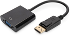 Kabel adapter Digitus DisplayPort - DSUB15 M/F 0.15 m Black (4016032289289) - obraz 1