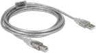 Kabel Delock USB Type-A - USB Type-B M/M 3 m Transparent (4043619838950) - obraz 1