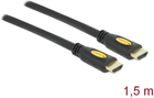 Kabel Delock HDMI M/M 1.5 m Black (4043619837380) - obraz 1
