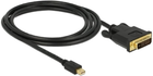 Kabel adapter Delock mini DisplayPort - DVI-D M/M 2 m Black (4043619839896) - obraz 1