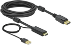 Кабель адаптер Delock HDMI - DisplayPort + USB Type-A M/M/M 5 м Black (4043619859665) - зображення 1