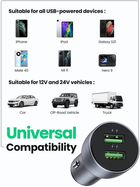 Автомобільний зарядний пристрій Ugreen CD213 36 Вт 2 x USB QC 3.0 3 А Car Charger Dark Blue (6957303811441) - зображення 4