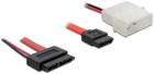 Кабель Delock SATA slimline + 2 pin power - SATA F/F/M 0.16 м Red (4043619843909) - зображення 1