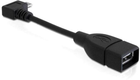 Кабель кутовий Delock micro-USB - USB Type-A M/F 0.11 м Black (4043619831043) - зображення 1