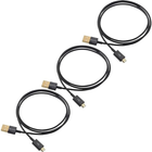 Zestaw kabli Delock USB Type-A - micro-USB M/M 0.3 m/0.6 m/0.9 m Black (4043619836802) - obraz 1