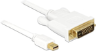 Kabel Delock mini DisplayPort - DVI-I M/M 1 m White (4043619826414) - obraz 1