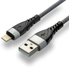 Kabel Everactive USB Type-A - Lightning M/M 1 m Gray (5903205772220) - obraz 2