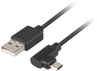 Кабель угловой Lanberg USB Type-A - micro-USB M/M 1.8 м Black (5901969418415) - зображення 2