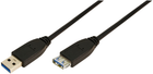 Кабель-подовжувач LogiLink USB Type-A 3.0 M/F 1 м Black (4052792001044) - зображення 1