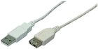 Kabel przedłużacz LogiLink USB Type-A M/F 3 m White (4260113560341) - obraz 1