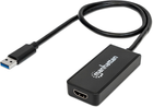 Кабель адаптер Manhattan USB Type-A 3.0 - HDMI M/M 0.6 м Black (766623152259) - зображення 1