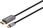 Kabel adapter Manhattan USB Type-C - DisplayPort M/M 2 m Black (766623354844) - obraz 1