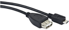 Kabel Natec micro-USB - USB Type-A M/F 0.15 m Black (5901969400281) - obraz 1