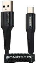 Kabel Somostel USB Type-A - micro-USB 3.6A 1 m Black (5902012966716) - obraz 1