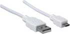 Kabel Techly USB Type-A Type-A - microB M/M 0.3 m White (766623326537) - obraz 1