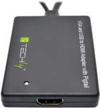 Kabel adapter Techly VGA - HDMI + Audio 0.2 m Black (8057685301665) - obraz 1