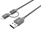 Kabel Unitek USB - micro-USB + Lightning 1 m Gray (4894160032188) - obraz 1