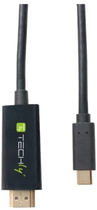 Kabel adapter Techly USB Type-C - HDMI M/M 2 m Black (8051128106312) - obraz 1