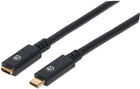 Kabel Manhattan USB Type-C 3.2 M/F 1 m Black (766623355681) - obraz 1