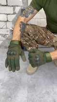 Тактичні рукавички зимові оливкові з сенсорними пальцями на плюші ВТ6580 - зображення 4