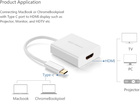 Adapter Ugreen USB Type-C to HDMI Adapter White (6957303842735) - obraz 3