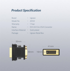 Adapter Ugreen DVI 24+5 Male to VGA Female Converter Black (6957303821228) - obraz 7