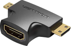 Adapter Vention HDMI m - Mini HDMI F + Micro HDMI F (6922794748064) - obraz 1