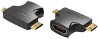 Adapter Vention HDMI m - Mini HDMI F + Micro HDMI F (6922794748064) - obraz 2