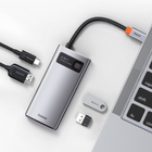 USB Hub Baseus Metal Gleam Series 4-in-1 Multifunctional Type-C HUB Docking Station Gray (CAHUB-CY0G) - obraz 3