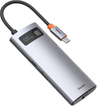 USB Hub Baseus CAHUB-CW0G Metal Gleam Series 6-in-1 Multifunctional Type-C Gray (CAHUB-CW0G) - obraz 3