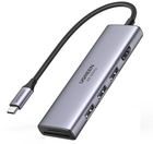 USB-хаб UGREEN CM511 6-in-1 USB Type-C to 3xUSB 3.0 + HDMI Multifunction Adapter Space Gray (6957303863839)