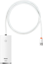 USB-хаб Baseus Lite Series 4-Port Hub Adapter USB Type-A to 4xUSB Type-A 3.0 1 м White (WKQX030102) - зображення 1